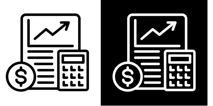 Bookkeeping Icon Set White Style Collection