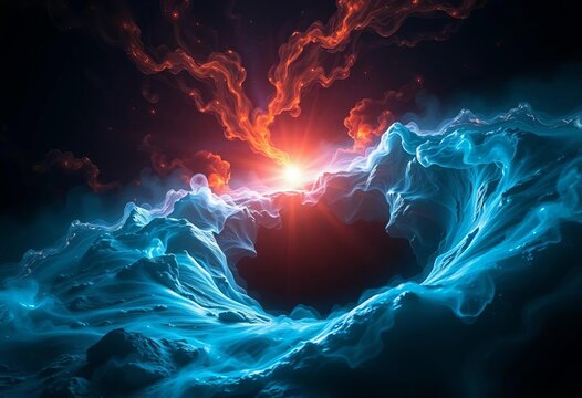 Mysterious swirling vortex of dark energy, consuming all light, black hole,  power