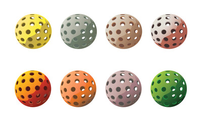 Colorful 3D Pickleball Vector Design for Sports and Graphic Projects