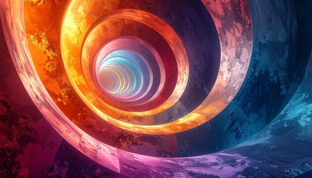 Vibrant Swirling Tunnel used for Background  