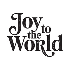 Joy to the world christmas greeting text with vintage texture
