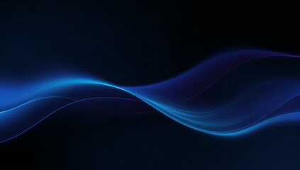 Digital abstract artwork with flowing blue waves against a dark background, evoking a sense of calm and modern elegance