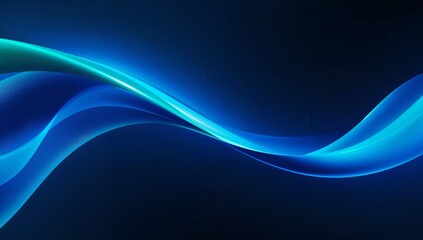 Ethereal streams of glowing blue and cyan light create a dynamic and fluid abstract digital composition on a dark background