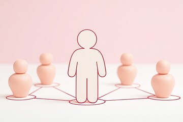 Central Figure Connected to Smaller Figures - Social Engineering, Network, Influence, Manipulation, Control