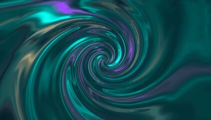 Mesmerizing liquid metal vortex, an abstract digital design with a glossy sheen and a vibrant spectrum of teal, emerald, and violet hues