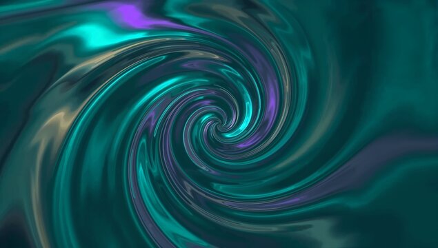 Mesmerizing liquid metal vortex, an abstract digital design with a glossy sheen and a vibrant spectrum of teal, emerald, and violet hues