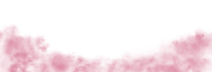 Pink smoke or haze, overlay effect on a white background, magic fog, vapor on floor. Abstract vector illustration
