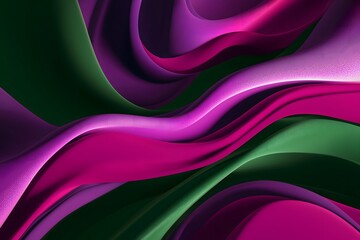 Abstract Flowing Fabric Textures in Purple and Green Tones