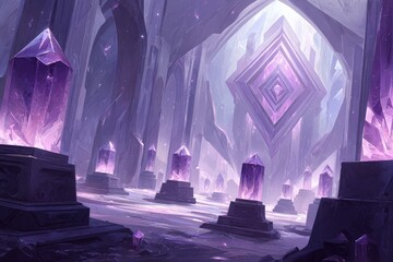 Mystical Purple Crystal Cavern