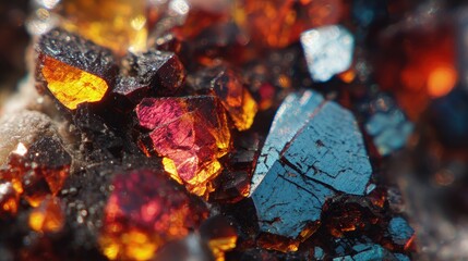 Closeup Of Colorful Mineral Cluster