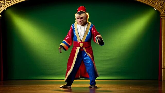 Monkey Puppet Performance on Stage - A Captivating Show.