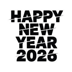 Wishing you a happy new year 2026 a modern, sliced design to celebrate the upcoming year