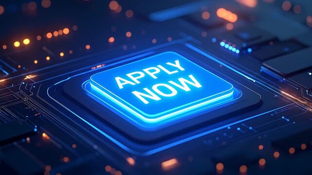 Applying Now: Animated Button on a Futuristic Circuit Board Design