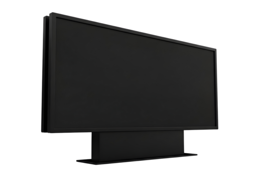 Black computer monitor isolated on transparent background