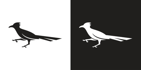 roadrunner bird logo vector icon illustration	