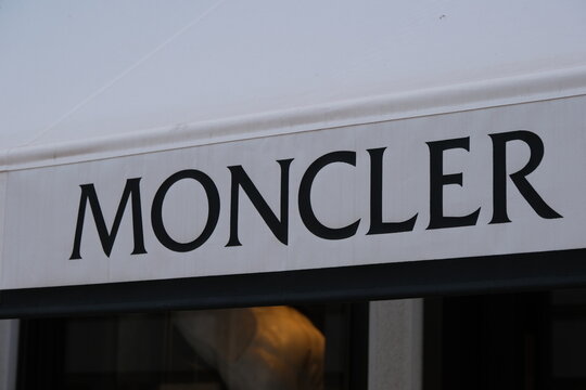 Venice,Italy-Sep.28th 2025: MONCLER brand logo store sign