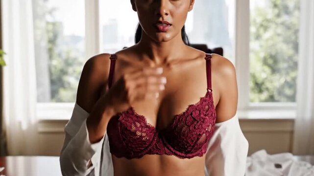 Indian Woman Modeling for designer bra for Fashion Product Advertisement