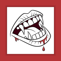 vector illustration of an open mouth
