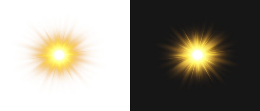 Bright sunlight with star shine flare overlay background