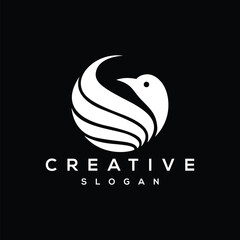 Swan logo icon design template vector illustration