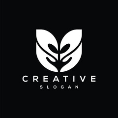 Modern Green Leaf Technology eco icon plant brand badge image Pro Vector