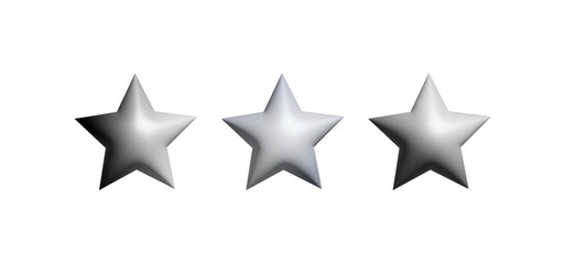 Glowing Silver Metallic 3D Star– Shiny Modern Symbol Design