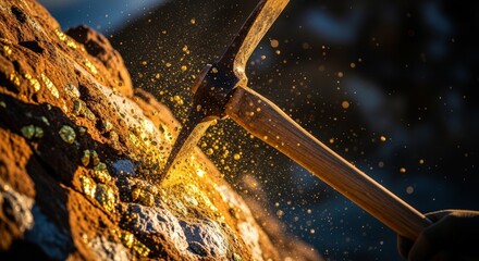 Striking the Mother Lode: Discovering Gold Within a Rocky Mine Setting