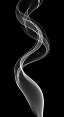Naklejka premium A flowing ethereal white smokelike shape against a black background