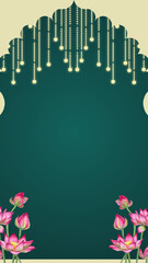 Wedding Invitation Green Floral Elegant Blank Card Background