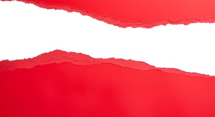 Red torn paper with white space for text isolated on white background