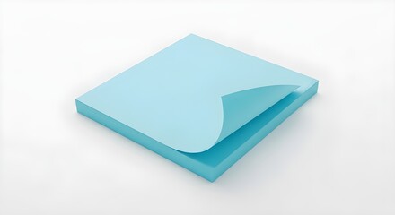 Stack of blue sticky notes isolated on white background for message