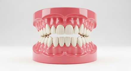 Obraz premium Clean Dental Model Portraying Healthy Teeth and Gums for Oral Health Display