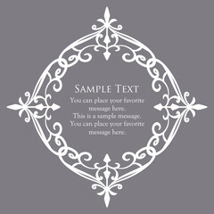 Luxury card design. Antique decorative design. Elegant edge pattern.