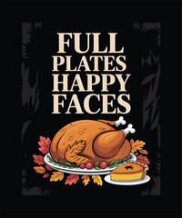 Thanksgiving Turkey Day Celebration T-shirt Design, Autumn Harvest Feast with Roast Turkey, Pumpkins, Fall Leaves, Cozy Seasonal Decor & Warm Holiday Atmosphere for Family Gathering and Festive Dinner