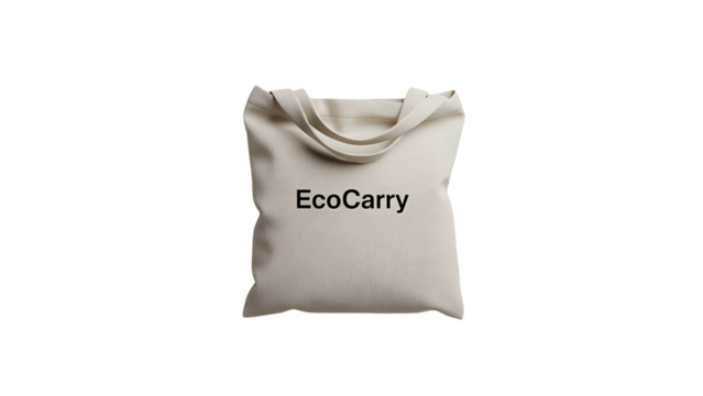 Natural fabric shopping bag mockup displayed against a solid dark background