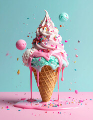 The ice cream is melting