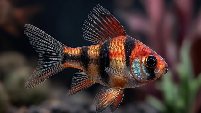 Close-up of a colorful fish with intricate patterns
