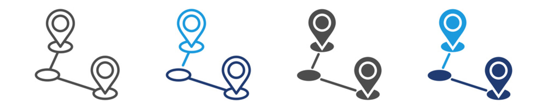 route icon set multiple style