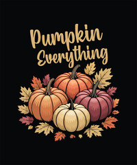 Thanksgiving Turkey Day Celebration T-shirt Design, Autumn Harvest Feast with Roast Turkey, Pumpkins, Fall Leaves, Cozy Seasonal Decor & Warm Holiday Atmosphere for Family Gathering and Festive Dinner