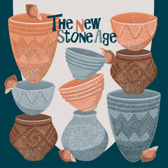 The New Stone Age Neolithic Artifact Vector Illustration