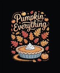 Thanksgiving Turkey Day Celebration T-shirt Design, Autumn Harvest Feast with Roast Turkey, Pumpkins, Fall Leaves, Cozy Seasonal Decor & Warm Holiday Atmosphere for Family Gathering and Festive Dinner