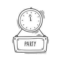 New Year wall clock set above a simple entry sign