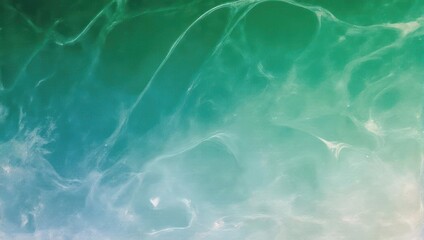 Abstract Green and Blue Water Surface with Ripples and Light Reflections.