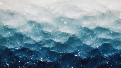 Abstract close-up of sparkling blue and white water ripples.