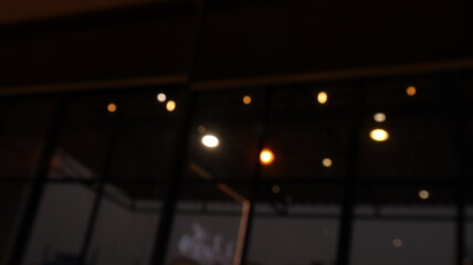 blurred abstract background of cafe lights