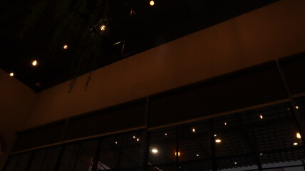 blurred abstract background of cafe lights