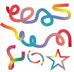 Rainbow slinky toy in various shapes