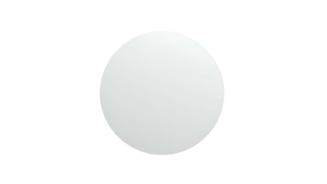 Simple circular white disc stands out against a deep black background - Powered by Adobe