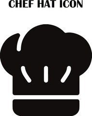 Minimal chef hat icon vector – professional cooking symbol for restaurant, kitchen, or culinary design