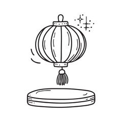 New Year lantern positioned on a parade float’s platform